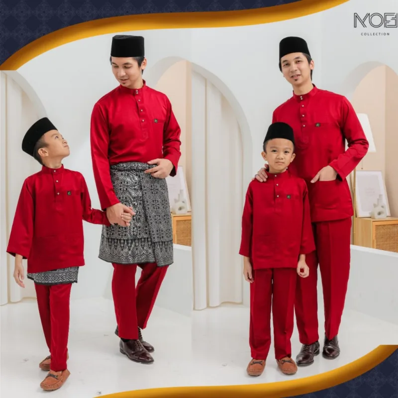 Set Family KURUNG MODEN NUHA IN MAROON I KURUNG Moden I Ayah Anak I Ibu I Moden I Set Family By Moff2u thumbnail 3