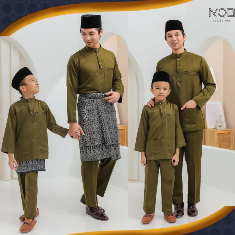 Set Family Belvana In Olive Green I Kurung Moden I Set Family I Raya 2026 By Moff Collection thumbnail 4