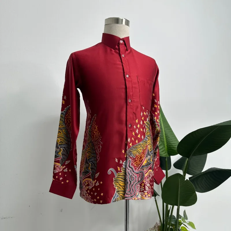NEW DESIGN !!! KEMEJA CORAK BATIK AKSARA | STOCK LIMIT | CORAK BATIK MALAYSIA | BATIK CANTIK thumbnail 4