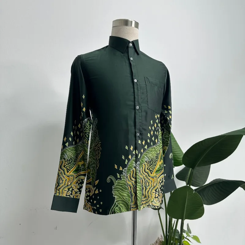NEW DESIGN !!! KEMEJA CORAK BATIK AKSARA | STOCK LIMIT | CORAK BATIK MALAYSIA | BATIK CANTIK thumbnail 5