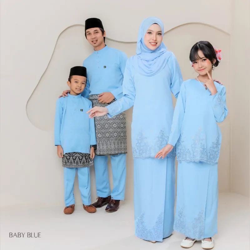 Set Family KURUNG MODEN DAMARA IN BABY BLUE I KURUNG Moden I Ayah Anak I Ibu I Moden I Set Family By Moff2u