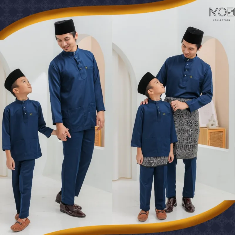 Set Family KURUNG MODEN NUHA IN NAVY BLUE I KURUNG Moden I Ayah Anak I Ibu I Moden I Set Family By Moff2u thumbnail 3