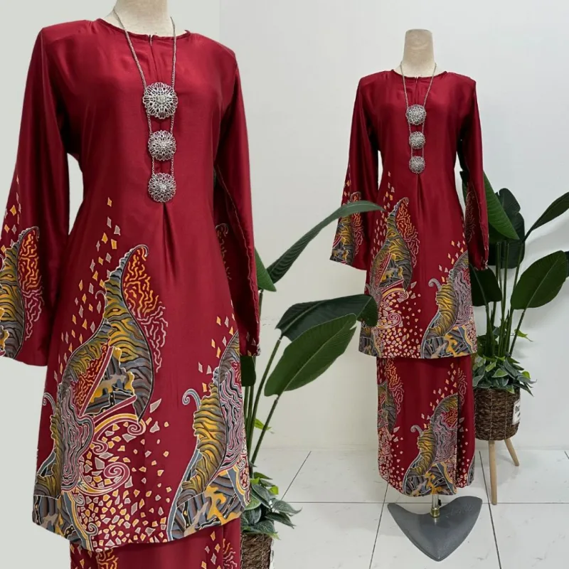 KURUNG MODEN AKSARA CORAK BATIK | BATIK MALAYSIA | CORAK BATIK PRINTED | MATERIAL SELESA | PROMOSI HARGA RENDAH thumbnail 2