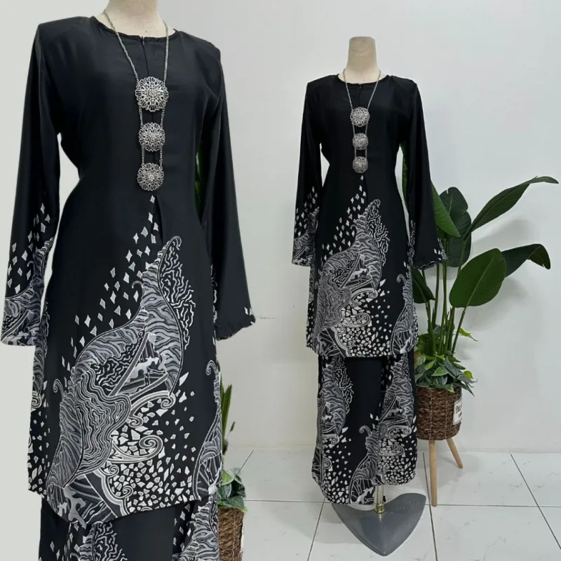 KURUNG MODEN AKSARA CORAK BATIK | BATIK MALAYSIA | CORAK BATIK PRINTED | MATERIAL SELESA | PROMOSI HARGA RENDAH thumbnail 5