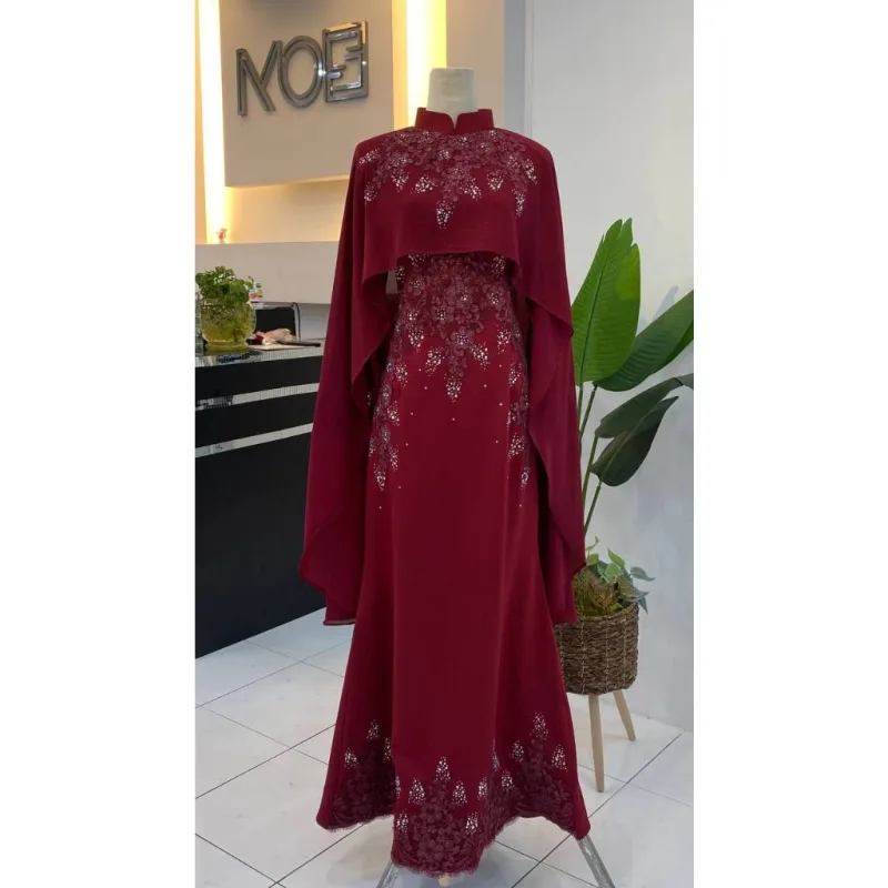 8 ITEM - 1 HARGA Bridal Set DRESS AFIYA IN MAROON | Nikah Kahwin |Tunang | BY MOFF2U thumbnail 2