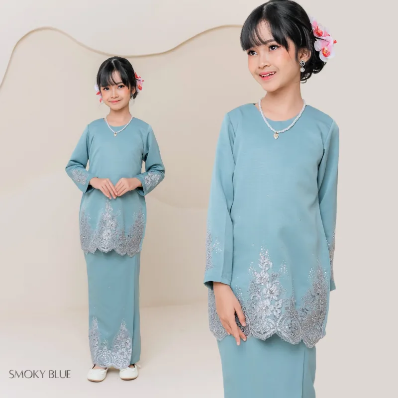 Set Family KURUNG MODEN DAMARA IN SMOKE BLUE I KURUNG Moden I Ayah Anak I Ibu I Moden I Set Family By Moff2u thumbnail 3