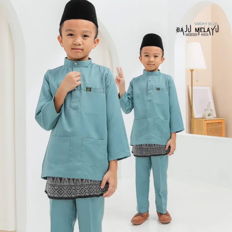 Set Family KURUNG MODEN DAMARA IN SMOKE BLUE I KURUNG Moden I Ayah Anak I Ibu I Moden I Set Family By Moff2u thumbnail 5