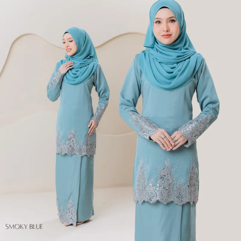 Set Family KURUNG MODEN DAMARA IN SMOKE BLUE I KURUNG Moden I Ayah Anak I Ibu I Moden I Set Family By Moff2u thumbnail 2
