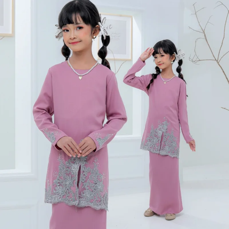 Kurung Moden Hadeeqa Kids in 5 Colour I New Design I Kurung Moden I Raya 2024 By Moff Collection thumbnail 3