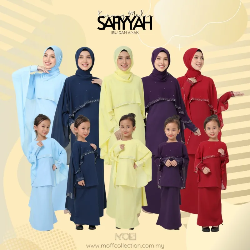 NEW DESIGN !! Kurung Moden Safiyyah Mom & Kids IN 5 COLOUR I Dinner I Tunang By Moff2U