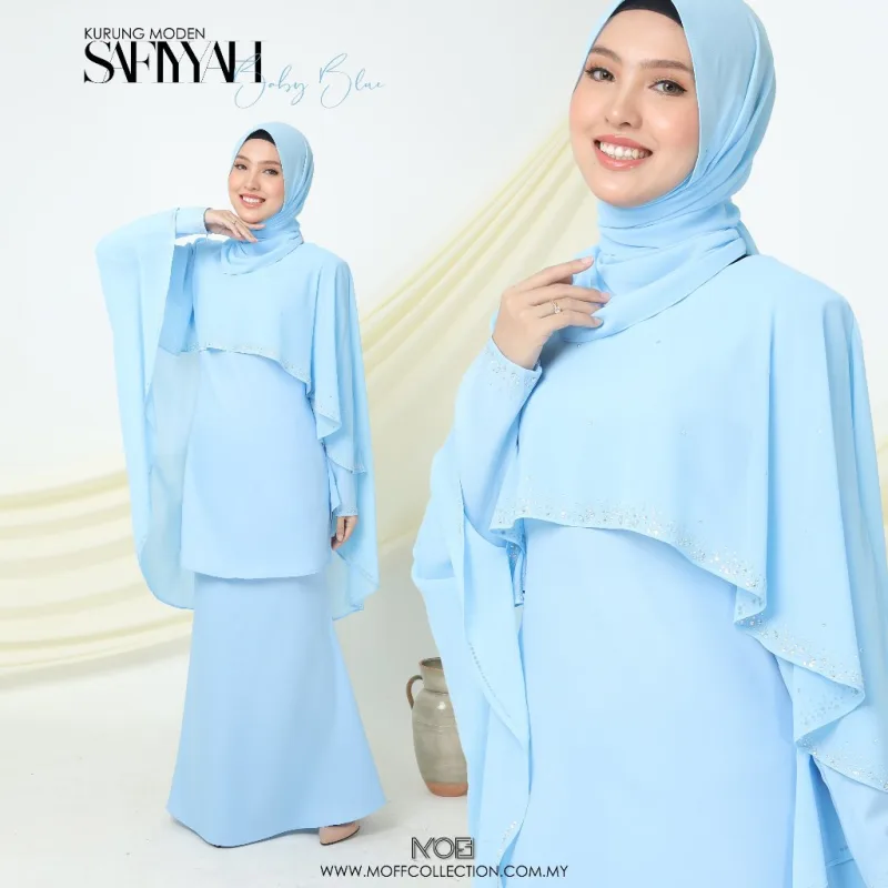 Set Family Kurung Moden Safiyyah In BABY BLUE I Kurung Moden I Ayah Anak I Ibu I Moden I Set Family By Moff2u thumbnail 3