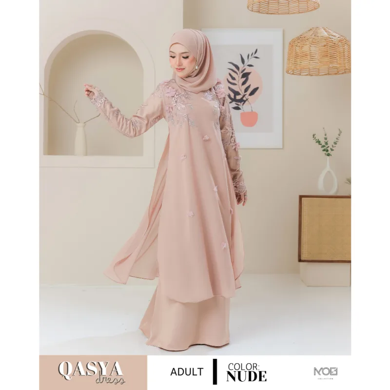 SET NIKAH DRESS QASYA 7 ITEM IN NUDE CHAMPAGNE I NIKAH I TUNANG I SANDING I DINNER BY MOFF COLLECTION thumbnail 2