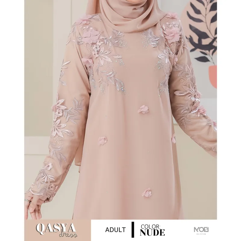 SET NIKAH DRESS QASYA 7 ITEM IN NUDE CHAMPAGNE I NIKAH I TUNANG I SANDING I DINNER BY MOFF COLLECTION thumbnail 3