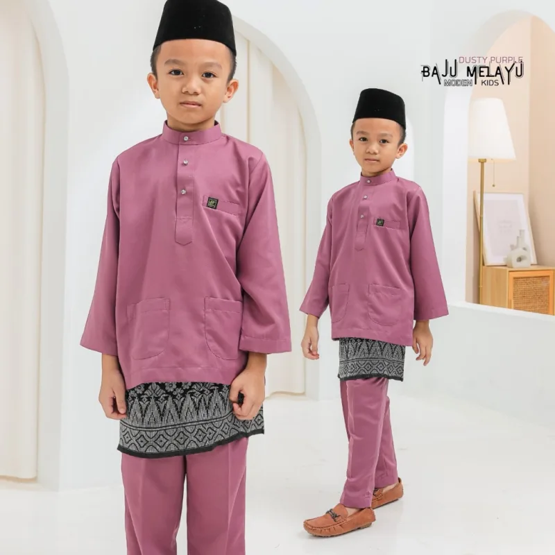 Baju Melayu Budak + Sampin In 10 colour I Baju Melayu Moden I Raya 2024 By Moff Collection thumbnail 5