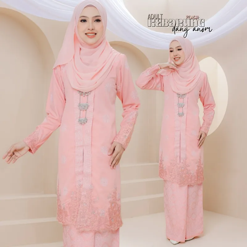 Set Family Kebarung Dang Anom In Peach Set Family I Raya 2026 by Moff Collection thumbnail 2