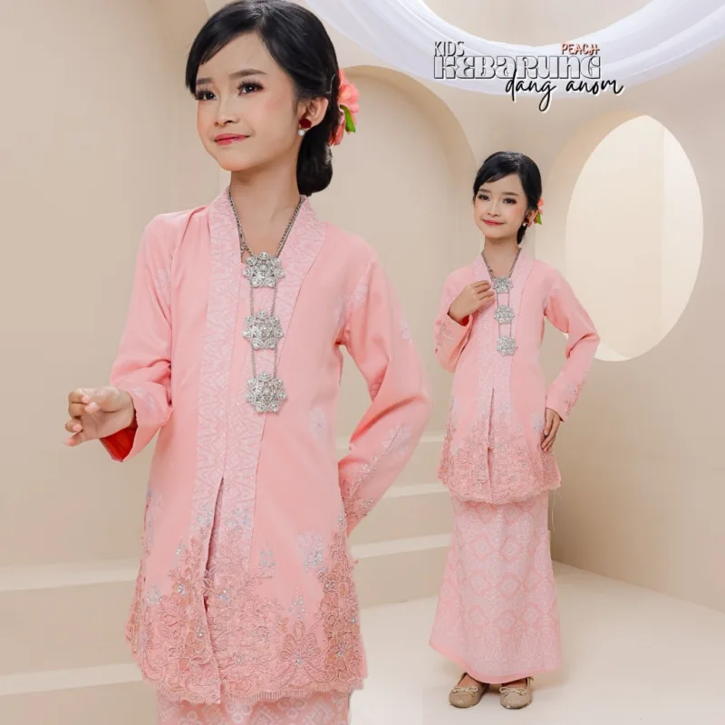 Set Family Kebarung Dang Anom In Peach Set Family I Raya 2026 by Moff Collection thumbnail 3