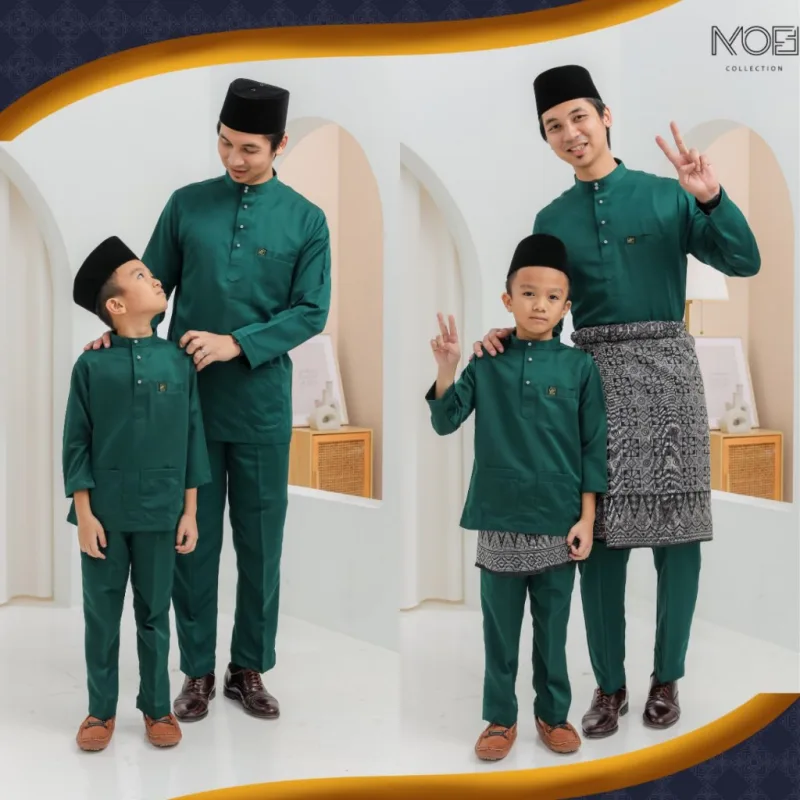 SET FAMILY WALINONG SARI | KURUNG WALINONG SARI IN EMERALD GREEN BY MOFF COLLECTION thumbnail 4