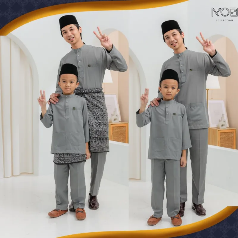 Set Family KURUNG MODEN NUHA IN GREY I KURUNG Moden I Ayah Anak I Ibu I Moden I Set Family By Moff2u thumbnail 3