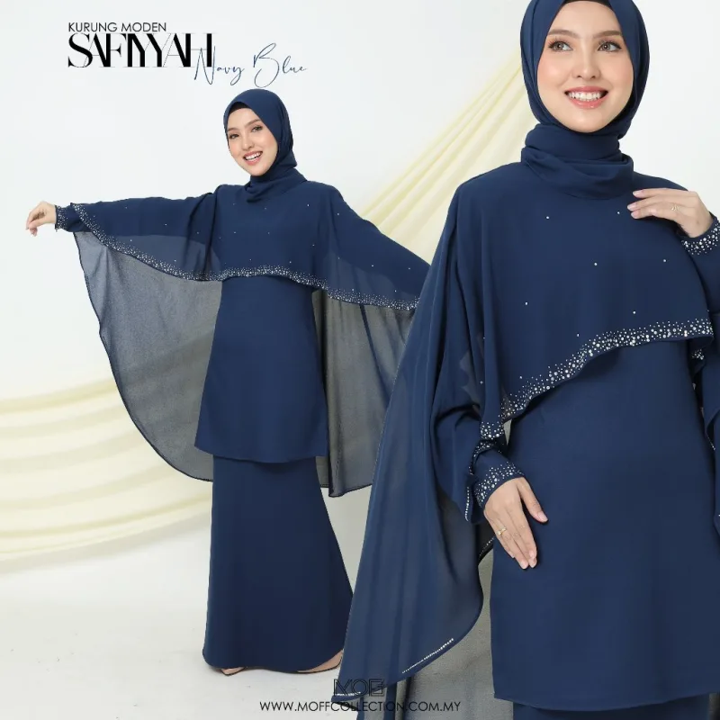 Set Family Kurung Moden Safiyyah In NAVY BLUE I Kurung Moden I Ayah Anak I Ibu I Moden I Set Family By Moff2u thumbnail 2