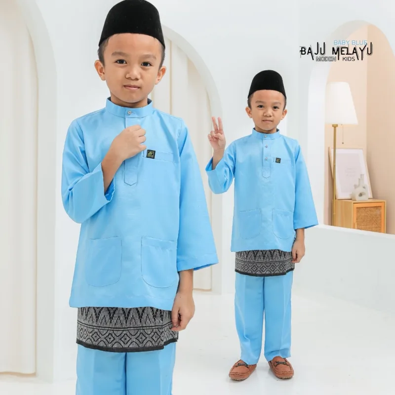 SET FAMILY ABAYA WIJDAN BAJU MELAYU IN BABY BLUE RAYA 2026 | ABAYA BY MOFF2u thumbnail 5