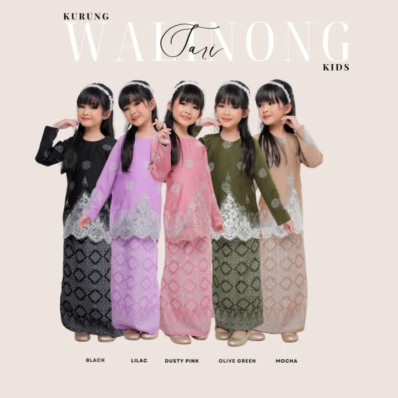 KURUNG MODEN WALINONG SARI KIDS IN 5 COLOUR BY MOFF COLLECTION