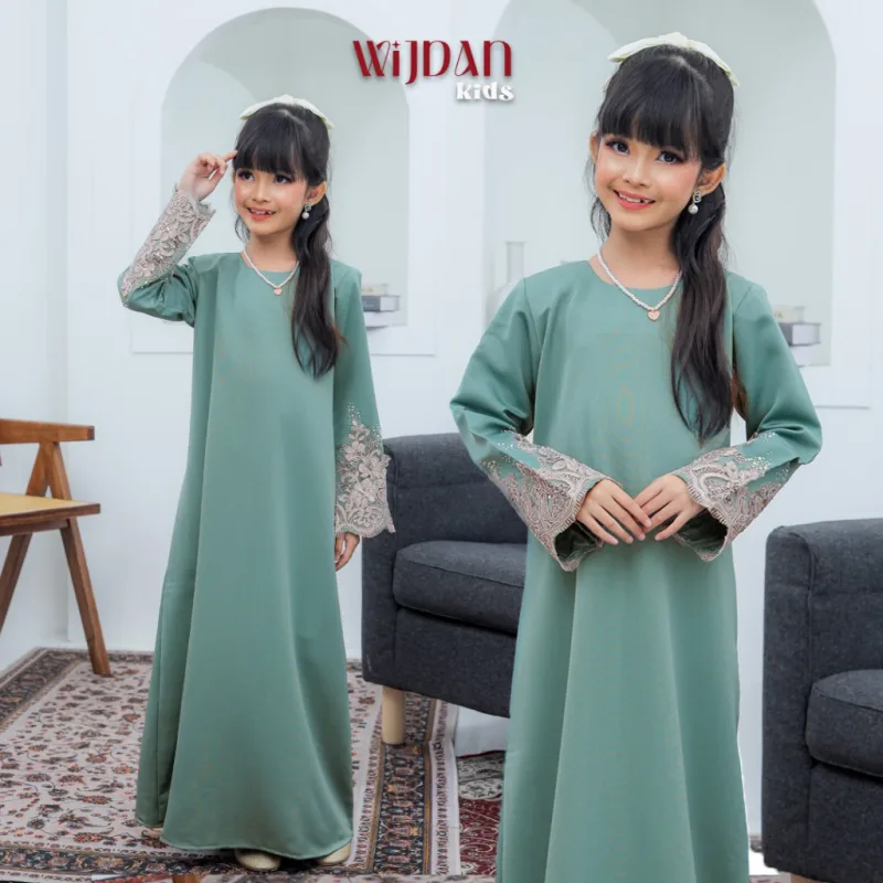 SET FAMILY ABAYA WIJDAN BAJU MELAYU IN PINE GREEN RAYA 2026 | ABAYA BY MOFF2u thumbnail 5