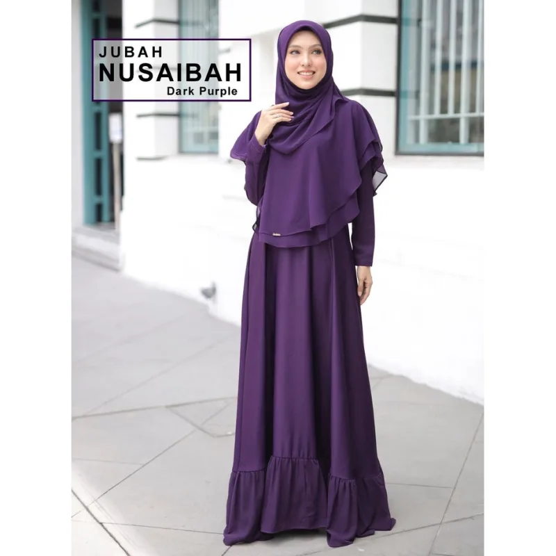 Set BAJU BAJU Nusaibah Jubah Plussize & Khimar Umairah | TUDUNG | BAJU DRESS BY MOFF COLLECTION thumbnail 3