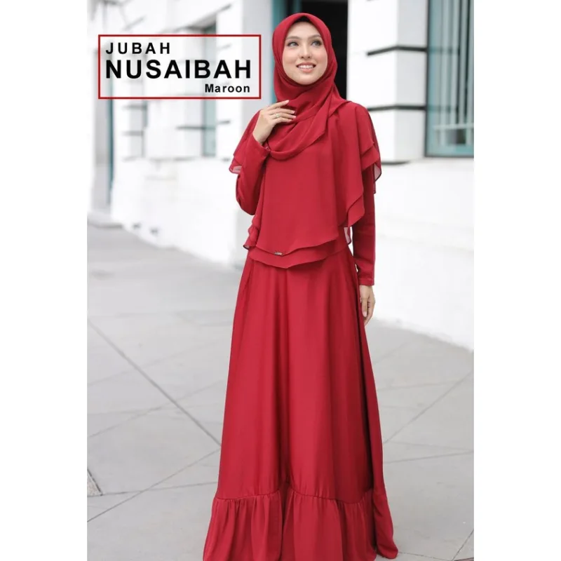 Set BAJU BAJU Nusaibah Jubah Plussize & Khimar Umairah | TUDUNG | BAJU DRESS BY MOFF COLLECTION thumbnail 5