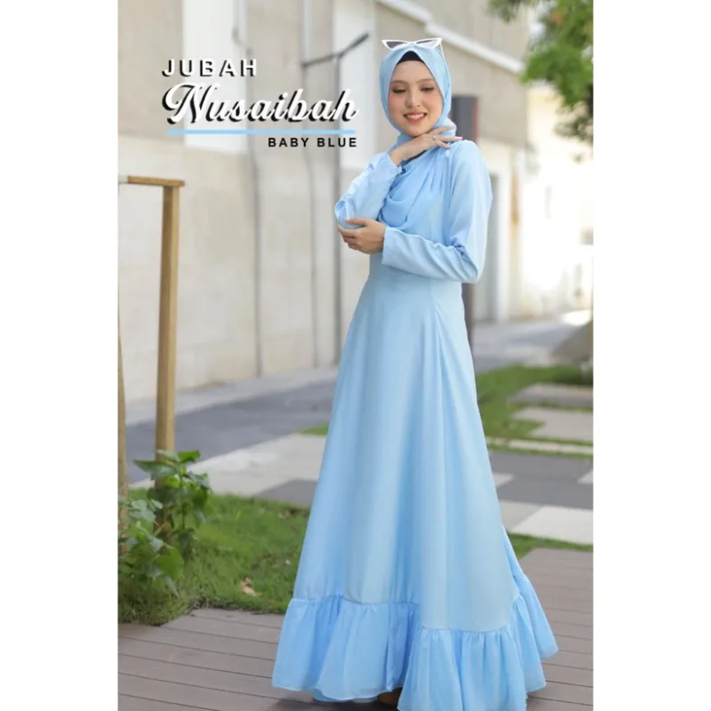 Set BAJU BAJU Nusaibah Jubah Plussize & Khimar Umairah | TUDUNG | BAJU DRESS BY MOFF COLLECTION thumbnail 2
