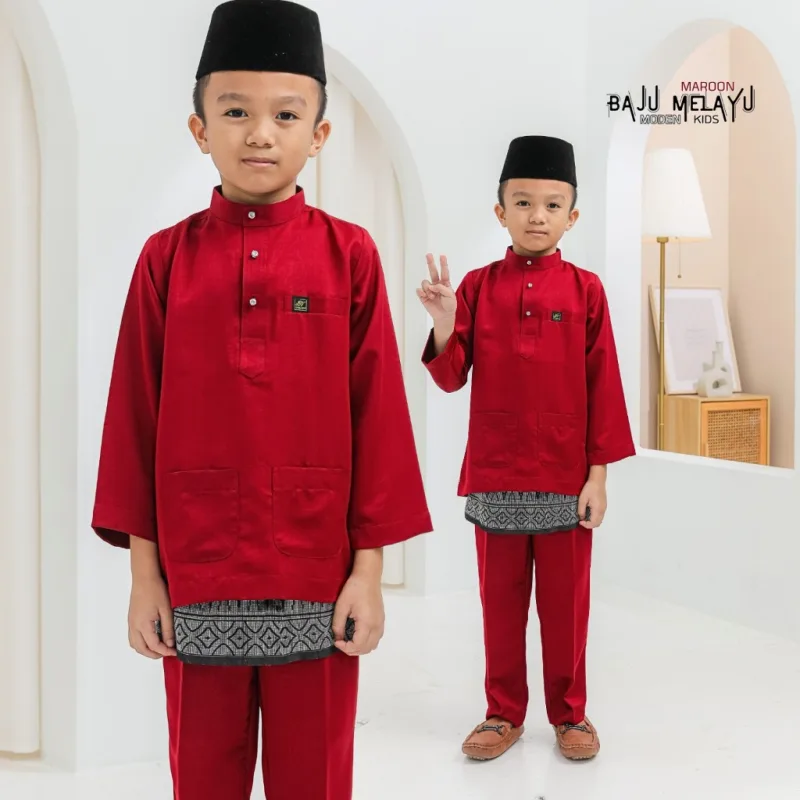 SET FAMILY ABAYA WIJDAN BAJU MELAYU IN MAROON RAYA 2026 | ABAYA BY MOFF2u thumbnail 4