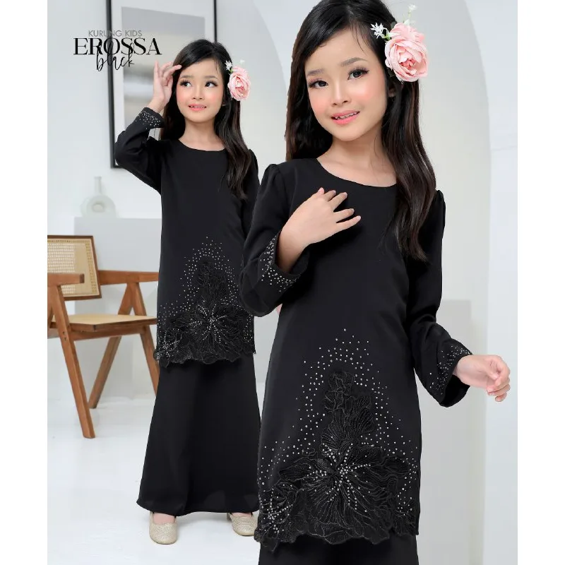 Moff Set Family BAJU Kurung Moden Erossa IN BLACK Dewasa | Budak by MOFF2U thumbnail 3