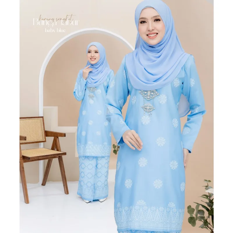 Set Family Songket Tabur In BABY BLUE I Kurung Moden I Ayah Anak I Ibu I Moden I Set Family By Moff2u thumbnail 3