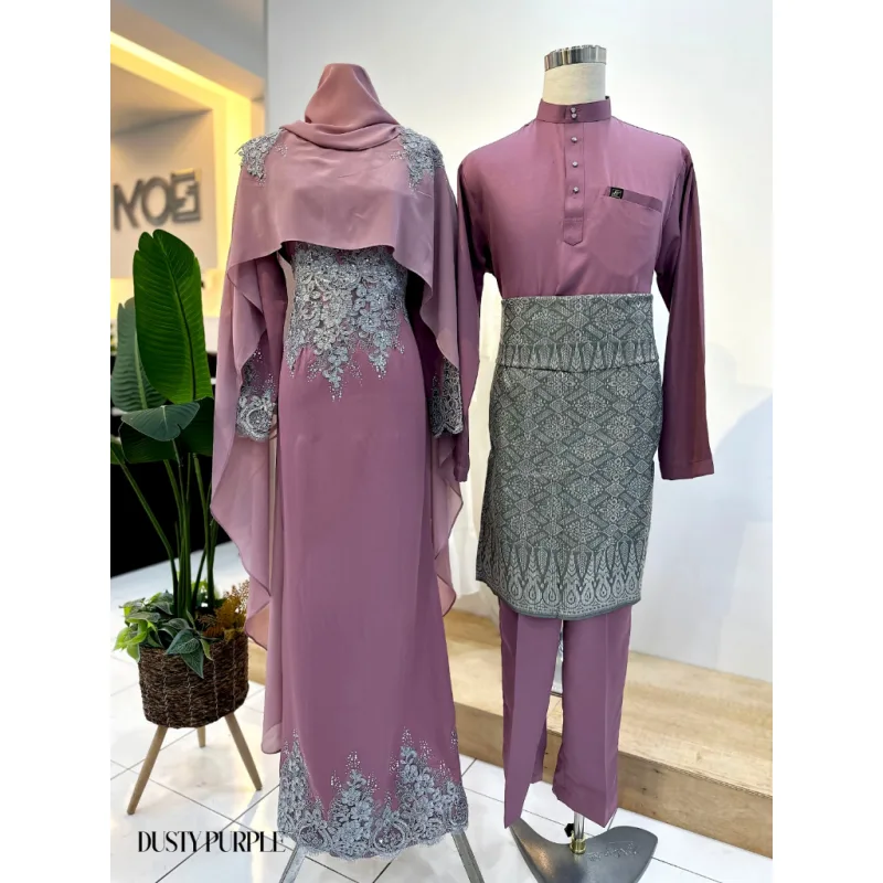 7 ITEM - 1 HARGA Bridal Set DRESS ASTIANA In DUSTY PURPLE | Nikah Kahwin |Tunang | BY MOFF2U