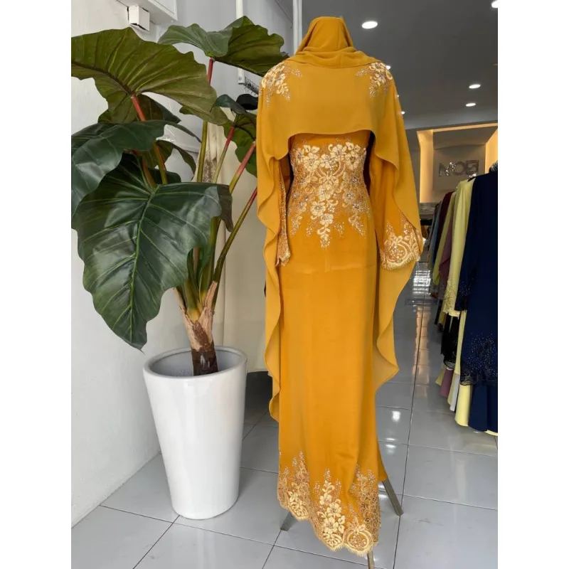 7 ITEM - 1 HARGA Bridal Set DRESS ASTIANA In MUSTARD | Nikah Kahwin |Tunang | BY MOFF2U thumbnail 2