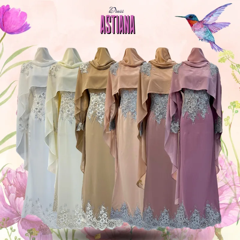 HOT NEW DESIGN DRESS ASTIANA IN 6 COLOUR | BAJU JUBAH | BAJU DRESS BY MOFF COLLECTION