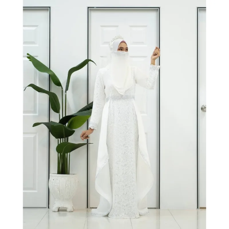 MOFF Bridal Set BAJU DRESS Lareenda PLUSSIZE IN 9 COLOUR | Nikah l Kahwin |Tunang | Kurung Moden thumbnail 5