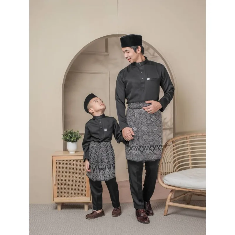 MOFF Baju Melayu Slim Fit | Sakura Slimfit In Black | Raya 2024 | BAJU MELAYU DEWASA | BAJU MELAYU BUDAK | BAJU RAYA thumbnail 2