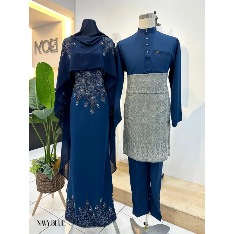 7 ITEM - 1 HARGA Bridal Set DRESS ASTIANA In NAVY BLUE | Nikah Kahwin |Tunang | BY MOFF2U
