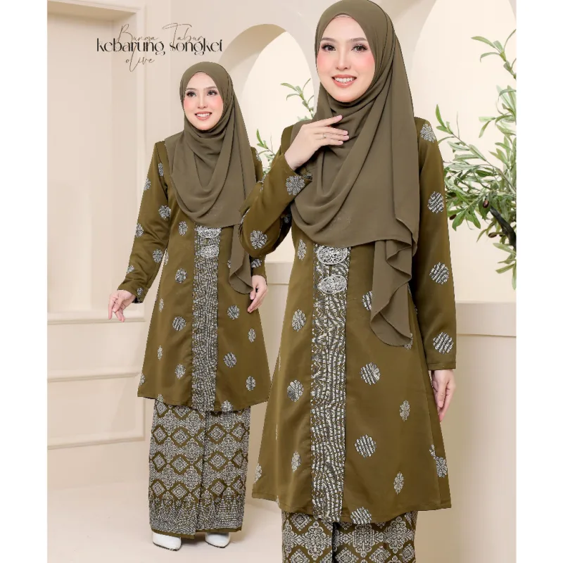 Set Family KEBARUNG IN OLIVE GREEN I KEBARUNG Moden I Ayah Anak I Ibu I Moden I Set Family By Moff2u thumbnail 2
