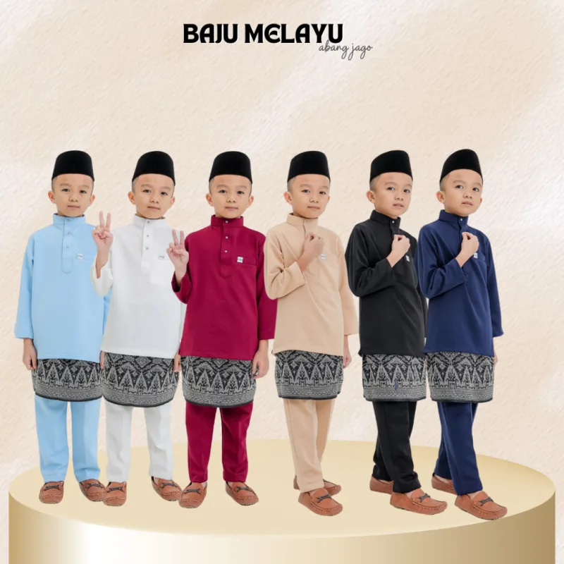 NEW COLLECTION ! BAJU MELAYU BANG JAGO BUDAK IN 6 COLOUR I BAJU MELAYU SLIMFIT I MATERIAL SKUBA Cekak Musang