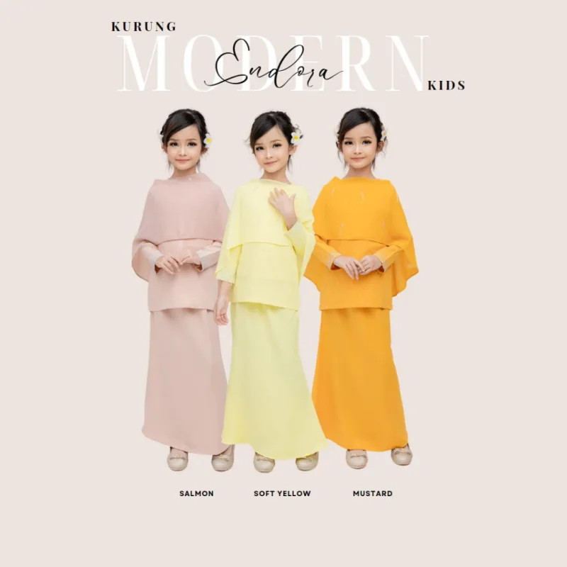 NEW DESIGN KURUNG MODEN ENDORA KIDS IN 3 COLOUR I NIKAH I TUNANG I SANDING BY MOFF COLLECTION