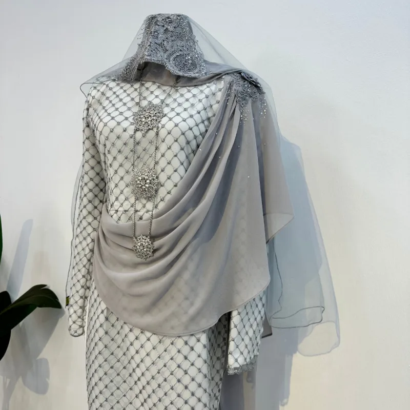 8 ITEM - 1 HARGA Bridal Set DRESS In GREY | Nikah Kahwin |Tunang | BY MOFF2U thumbnail 3