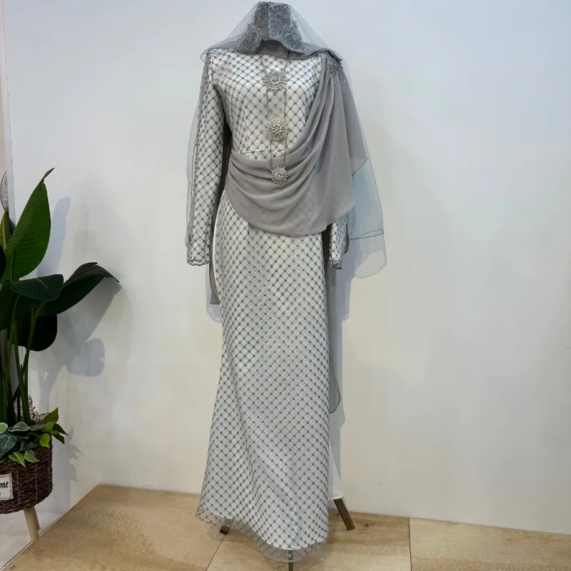 8 ITEM - 1 HARGA Bridal Set DRESS In GREY | Nikah Kahwin |Tunang | BY MOFF2U thumbnail 2