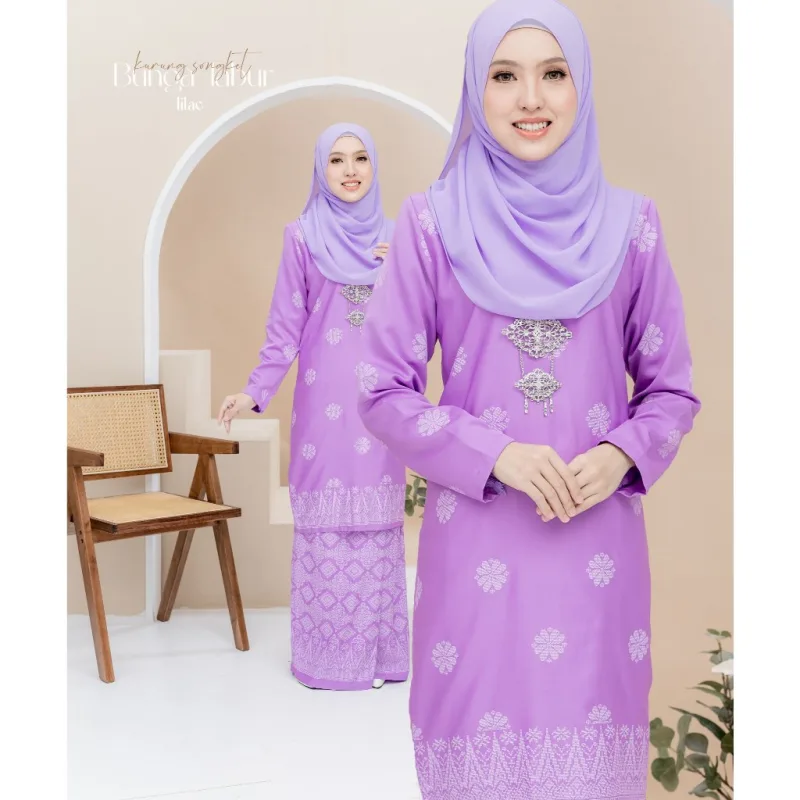 Set Family Songket Tabur In LILAC I Kurung Moden I Ayah Anak I Ibu I Moden I Set Family By Moff2u thumbnail 2