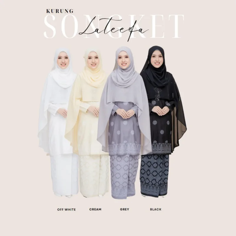 NEW DESIGN KURUNG MODEN QUEEN LATEEFA IN 4 COLOUR I KURUNG MODEN I CAPE BY MOFF COLLECTION