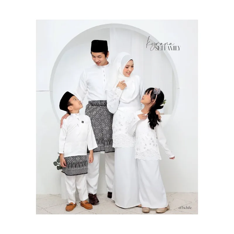 Set Family Baju Kurung Moden Kyrana In Off White I Kurung Moden I Ayah Anak I Ibu I Moden I Set Family By Moff2u