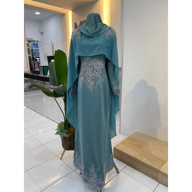 7 ITEM - 1 HARGA Bridal Set DRESS ASTIANA In SMOKE BLUE | Nikah Kahwin |Tunang | BY MOFF2U thumbnail 2