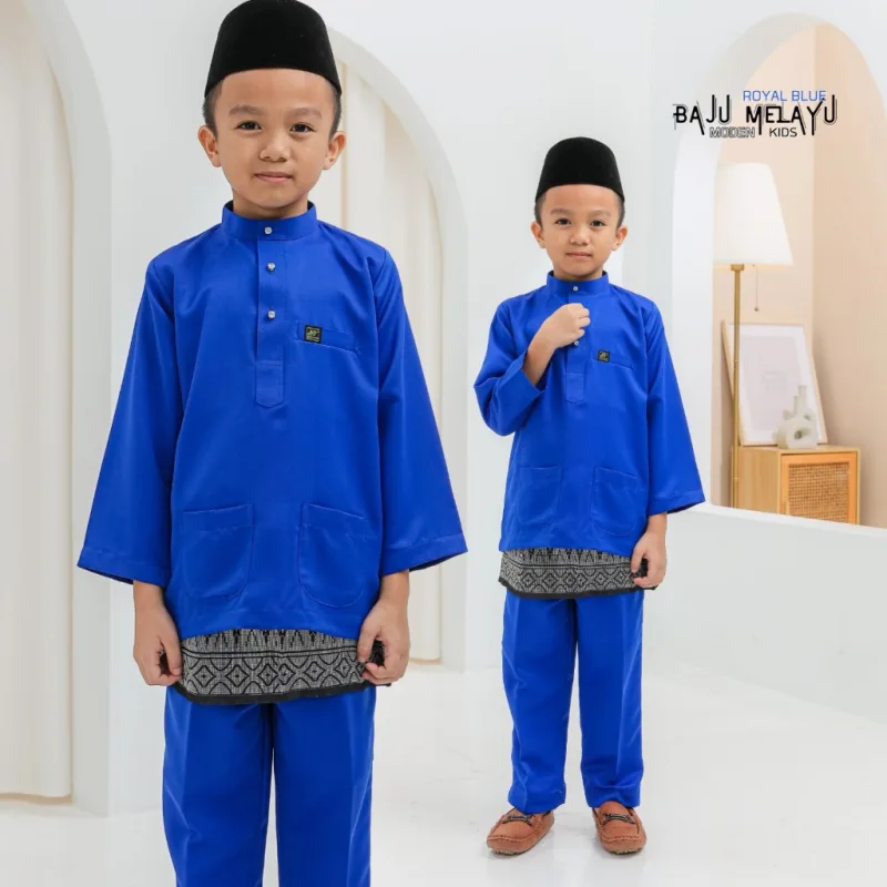 Set Family Songket Tabur In ROYAL BLUE I Kurung Moden I Ayah Anak I Ibu I Moden I Set Family By Moff2u thumbnail 4