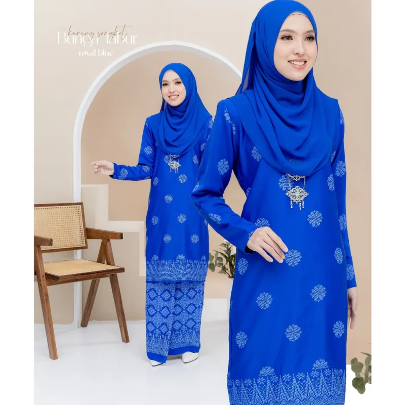 Set Family Songket Tabur In ROYAL BLUE I Kurung Moden I Ayah Anak I Ibu I Moden I Set Family By Moff2u thumbnail 3
