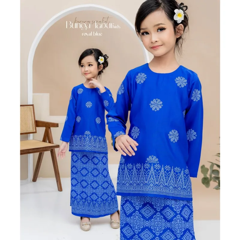Set Family Songket Tabur In ROYAL BLUE I Kurung Moden I Ayah Anak I Ibu I Moden I Set Family By Moff2u thumbnail 2